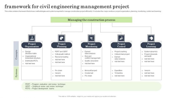 Framework For Civil Engineering Management Project Sample PDF