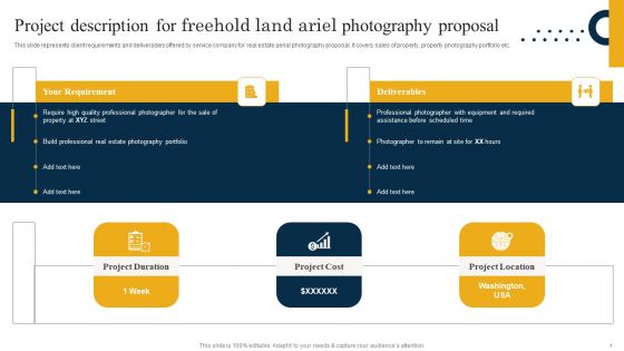 Freehold Land Ariel Photography Proposal Ppt PowerPoint Presentation Complete Deck With Slides