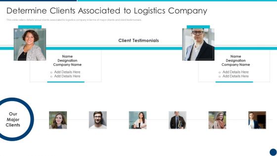 Freight Forwarding Agency Determine Clients Associated To Logistics Company Ppt Samples PDF