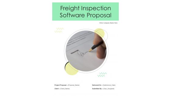 Freight Inspection Software Proposal Example Document Report Doc Pdf Ppt