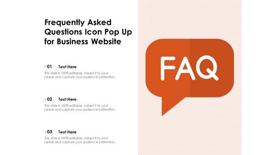 Frequently Asked Questions Icon Pop Up For Business Website Ppt PowerPoint Presentation File Inspiration PDF