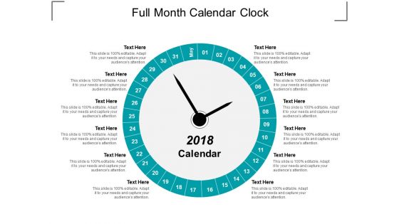 Full Month Calendar Clock Ppt Powerpoint Presentation Infographic Template Clipart