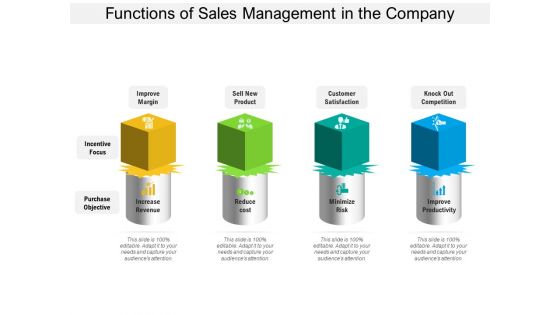 Functions Of Sales Management In The Company Ppt PowerPoint Presentation Slides Background Images PDF