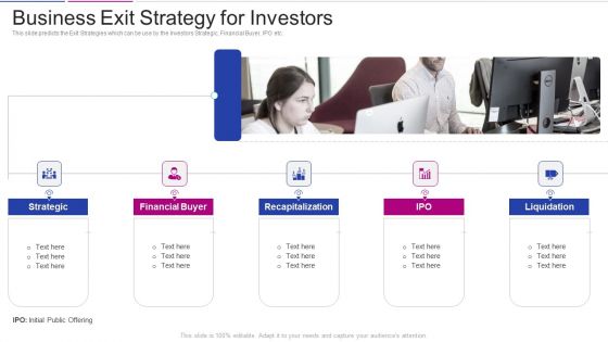 Fundraising From Corporate Investment Business Exit Strategy For Investors Inspiration PDF