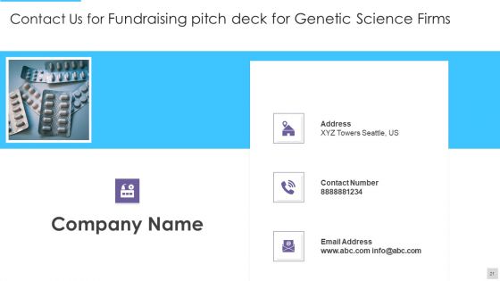 Fundraising Pitch Deck For Genetic Science Firms Ppt PowerPoint Presentation Complete Deck With Slides