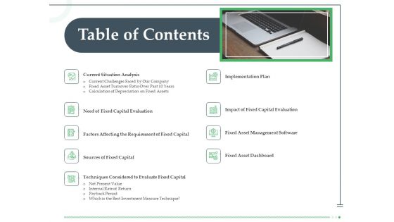 Funds Requisite Evaluation Table Of Contents Rules PDF