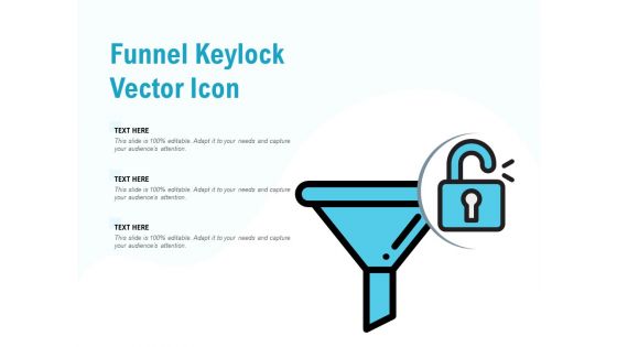 Funnel Keylock Vector Icon Ppt PowerPoint Presentation Influencers