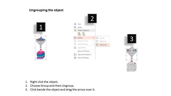 Funnel With Cubes For Sales Process Powerpoint Template