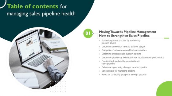 G4 Table Of Contents For Managing Sales Pipeline Health Themes PDF