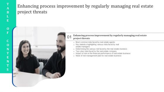 G7 Table Of Contents Enhancing Process Improvement By Regularly Managing Real Estate Project Threats Microsoft PDF