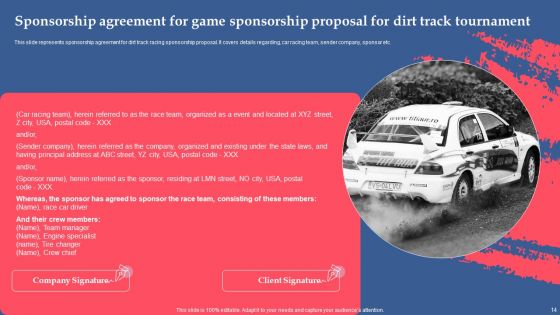 Game Sponsorship Proposal For Dirt Track Racing Championship Ppt PowerPoint Presentation Complete Deck With Slides