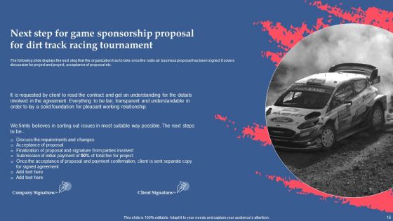 Game Sponsorship Proposal For Dirt Track Racing Championship Ppt PowerPoint Presentation Complete Deck With Slides