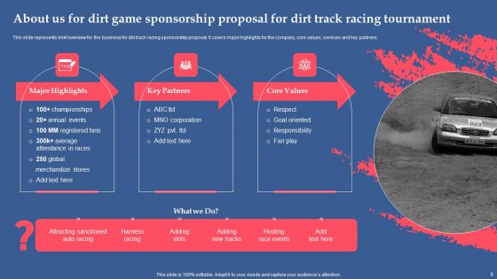 Game Sponsorship Proposal For Dirt Track Racing Championship Ppt PowerPoint Presentation Complete Deck With Slides