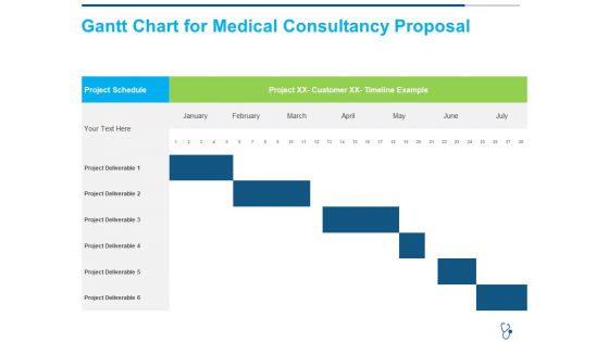 Gantt Chart For Medical Consultancy Proposal Ppt Icon Designs PDF