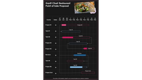 Gantt Chart Restaurant Point Of Sale Proposal One Pager Sample Example Document Gantt Chart Restaurant Point Of Sale Proposal One Pager Sample Example Document