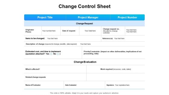 Gap Analysis Budgeting And Reporting Change Control Sheet Ppt PowerPoint Presentation Ideas Deck PDF