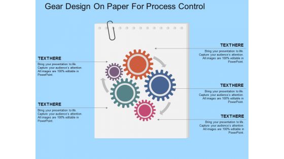 Gear Design On Paper For Process Control Powerpoint Templates
