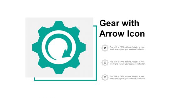 Gear With Arrow Icon Ppt Powerpoint Presentation Ideas Influencers