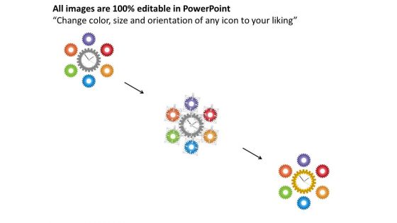 Gears Around Clock For Competitive Strategy Powerpoint Template