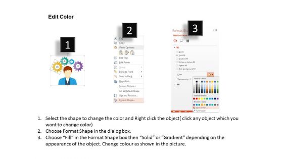 Gears On Human Mind Powerpoint Templates