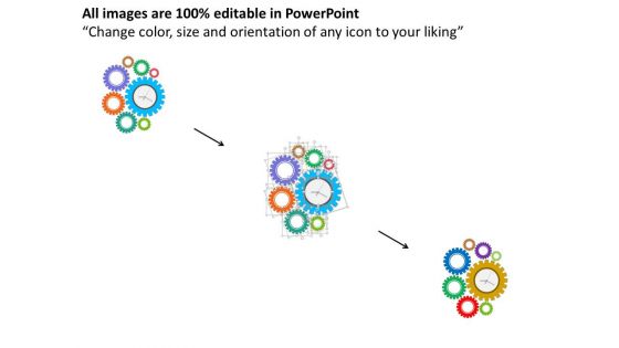Gears With Clock To Calculate Cash Flow Powerpoint Template