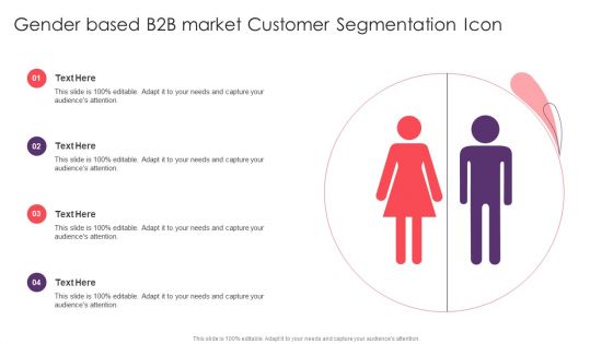 Gender Based B2B Market Customer Segmentation Icon Sample PDF
