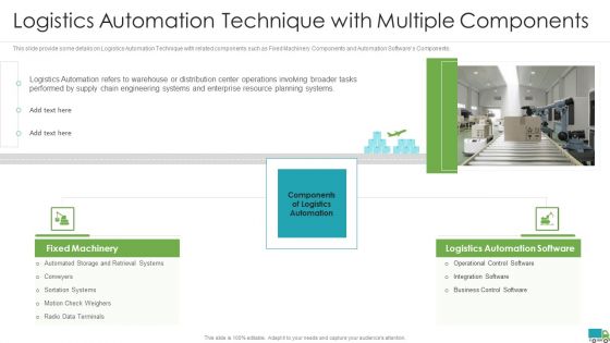 Generating Logistics Value Business Logistics Automation Technique With Multiple Components Introduction PDF