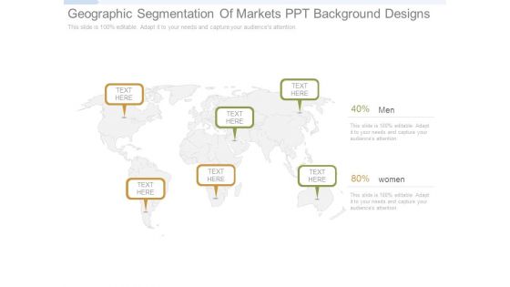 Geographic Segmentation Of Markets Ppt Background Designs