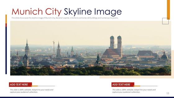 Germany Outlines Flags Mileposts Memorials City And Skyscraper Deck PowerPoint Template