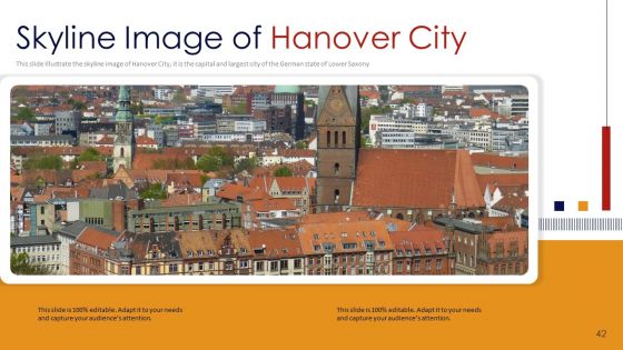 Germany Outlines Flags Mileposts Memorials City And Skyscraper Deck PowerPoint Template