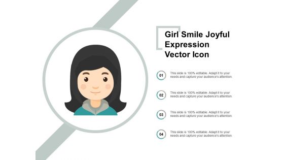 Girl Smile Joyful Expression Vector Icon Ppt PowerPoint Presentation Styles Objects