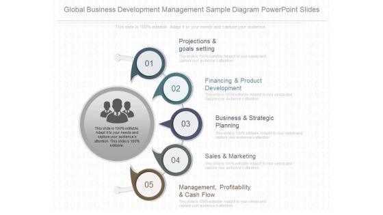 Global Business Development Management Sample Diagram Powerpoint Slides