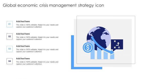 Global Economic Crisis Management Strategy Icon Slides PDF