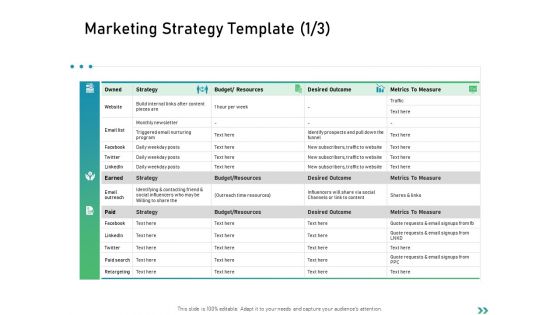 Global Expansion Strategies Marketing Strategy Template Budget Ppt Icon Tips PDF