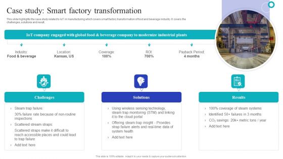 Global Internet Of Things In Manufacturing Case Study Smart Factory Transformation Microsoft PDF