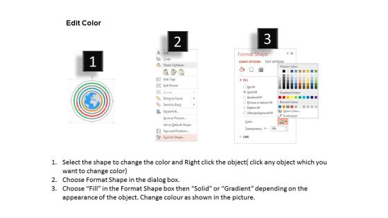 Globe With Concentric Circle Diagram Powerpoint Template