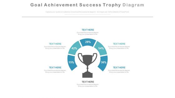Goal Achievement Success Trophy Diagram Powerpoint Slides