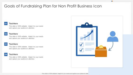 Goals Of Fundraising Plan For Non Profit Business Icon Information PDF