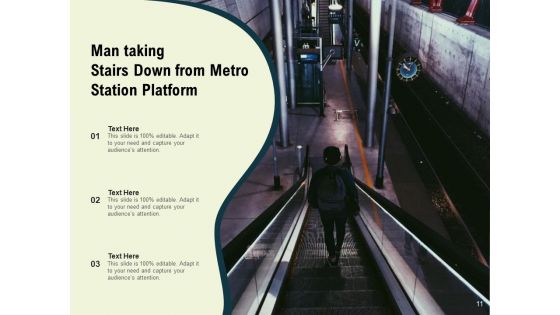 Going Down Stairs Metro Platform Guiding Audience Ppt PowerPoint Presentation Complete Deck