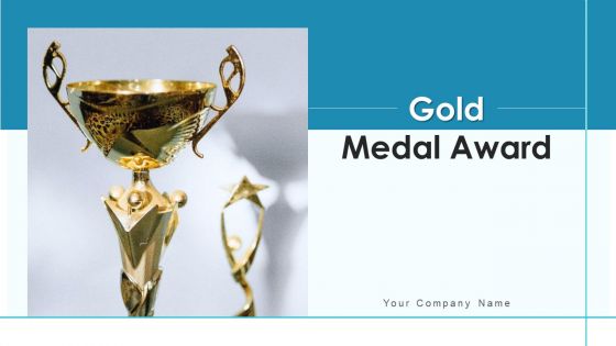 Gold Medal Award Icon Dark Ribbon Ppt PowerPoint Presentation Complete Deck With Slides