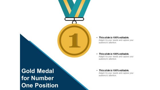 Gold Medal For Number One Position Ppt PowerPoint Presentation Infographic Template Infographics