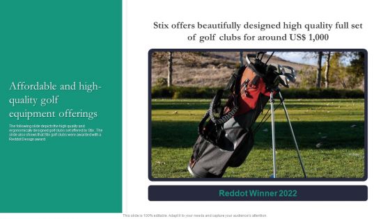 Golf Stix And Other Equipemnts Funding Affordable And Highquality Golf Equipment Offerings Pictures PDF