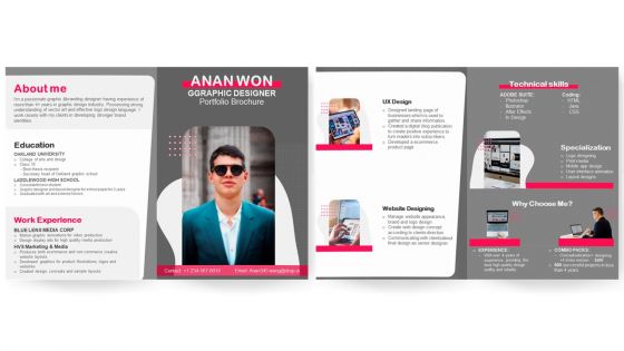 Graphic Designer Portfolio Brochure PPT Template