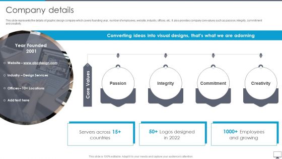 Graphic Designing And Visual Arts Company Profile Company Details Demonstration PDF Graphic Designing And Visual Arts Company Profile Company Details Demonstration PDF
