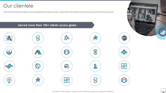 Graphic Designing And Visual Arts Company Profile Our Clientele Infographics PDF