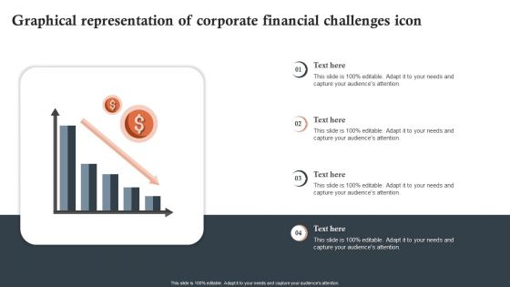 Graphical Representation Of Corporate Financial Challenges Icon Ppt Model Demonstration PDF