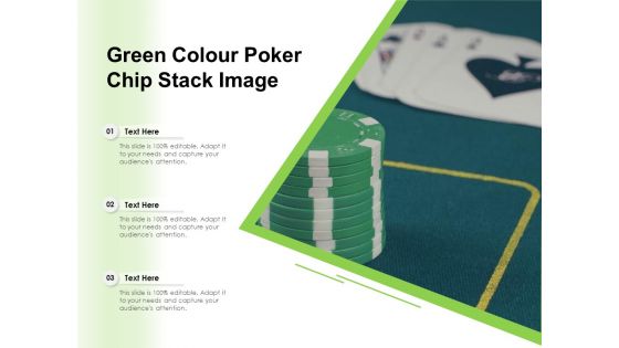 Green Colour Poker Chip Stack Image Ppt Powerpoint Presentation Slides Background Image Pdf
