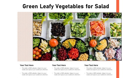 Green Leafy Vegetables For Salad Ppt PowerPoint Presentation Inspiration Smartart PDF