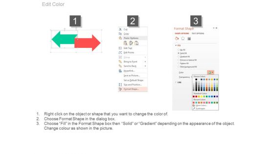 Green Left And Red Right Arrows For Comparison Powerpoint Slides