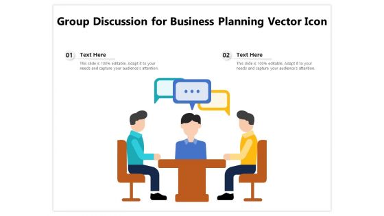 Group Discussion For Business Planning Vector Icon Ppt PowerPoint Presentation File Grid PDF
